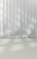 Empty room with soft curtain, 3d rendering. photo