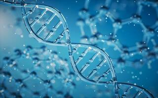 DNA genomes structure with molecule background, 3d rendering. photo