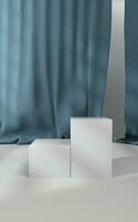 Empty stage with soft curtain background, 3d rendering. photo