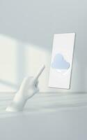 Mobile and cloud computing, subject of science and technology, 3d rendering. photo