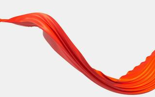 Flowing cloth, red wave silk, 3d rendering. photo