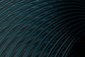 Abstract lines with black background, smooth polished lines, 3d rendering, photo