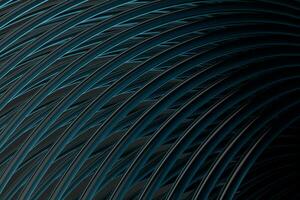 Abstract lines with black background, smooth polished lines, 3d rendering, photo