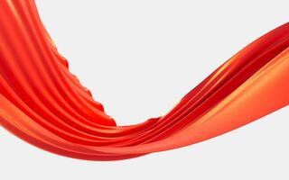 Flowing cloth, red wave silk, 3d rendering. photo