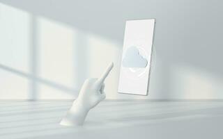 Mobile and cloud computing, subject of science and technology, 3d rendering. photo