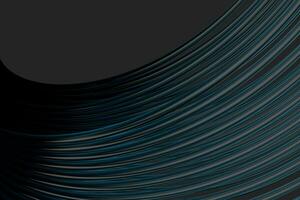 Abstract lines with black background, smooth polished lines, 3d rendering, photo