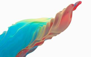 Flowing cloth, multicolored wave silk, 3d rendering. photo