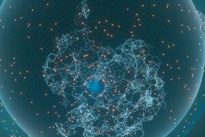 tierra y datos, planetas y galaxias, 3d representación. foto