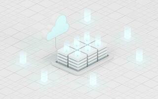 Cloud computing and information devices, 3d rendering. photo