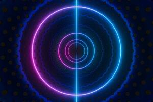 Neon and tunnels, mechanical concepts, 3d rendering. photo