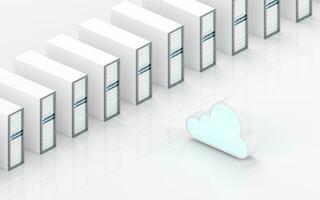 Cloud computing and information devices, 3d rendering. photo