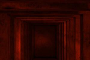 Red cement tunnel with light from the side, 3d rendering. photo