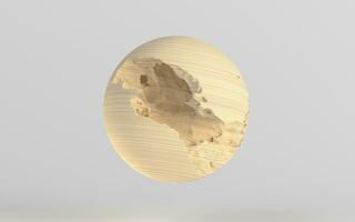 dañado esfera con blanco fondo, 3d representación. foto