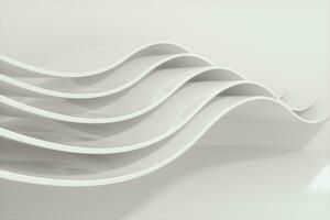 White curve surface, bright business background, 3d rendering. photo