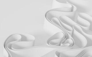 White curved paper, 3d rendering. photo
