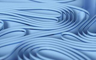 Curved paper with a blue border, 3d rendering. photo