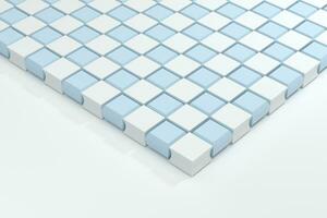 Creative blue and white cubes background, 3d rendering. photo