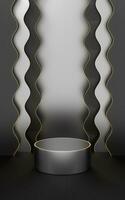 Empty product stage with wave pattern background, 3d rendering. photo