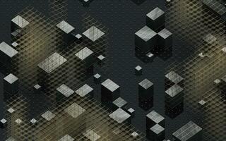 Cubes and abstract geometries, 3d rendering. photo