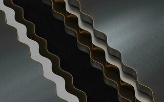 Empty floor with wave pattern, 3d rendering. photo