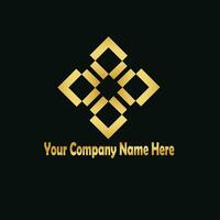 Vector golden shape and monochromatic one. Abstract emblem, design concept, logo, logotype element for template.