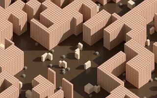 Cubes and abstract geometries, 3d rendering. photo