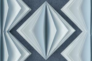 Geometrical background with cubic paper squares, 3d rendering. photo