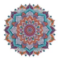 mandala design, färgrik mandala design, ai genererad png