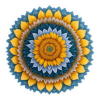 mandala design, färgrik mandala, blommig mandala design, ai genererad png