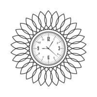 hora y reloj línea Arte. mirar, Temporizador, fecha, Actual hora y vector lineal Arte.