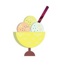 Delicious, sweet and creamy cone ice cream vector