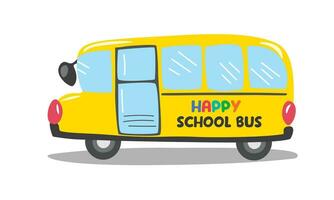 School bus vector illustration. Back to school vector set. Education concept. Flat vector in cartoon style isolated on white.