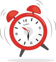Alarm clock vector illustration. Wake up time. Flat vector in doodle style isolated on white background.