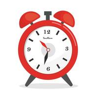 Alarm clock vector illustration. Wake up time. Flat vector in doodle style isolated on white background.