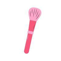 Cute pink Makeup Brush. Beauty accessory for applying cosmetics. Fashion glamour makeup icon. vector