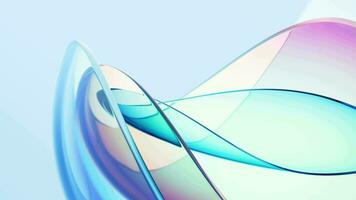 Gradient transparent curve glass, 3d rendering. video