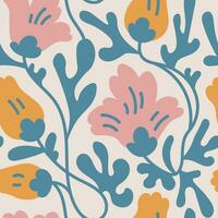 Wavy plants seamless pattern vector