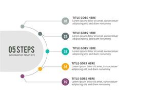 5 5 pasos opciones circulo negocio infografía modelo diseño vector