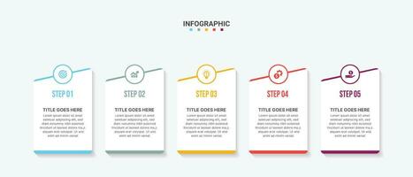 Five 5 Steps Options Business Infographic Template Design vector