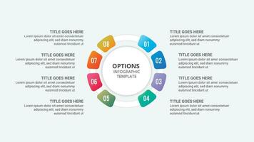 Circle Infographic Template with 8 Steps, Process Workflow Diagram vector