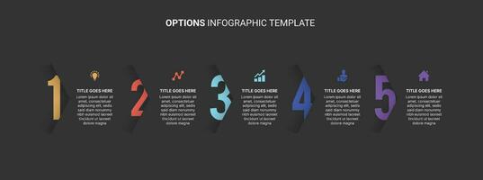 Six Steps Options Arrow Business Infographic Template vector