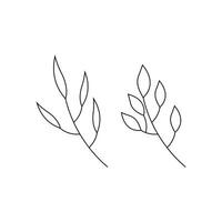 hojas icono vector diseño línea aislado blanco antecedentes