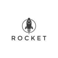 Simple Rocket Launch, Spaceship Logo Design vector