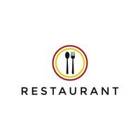 cuchara y tenedor símbolo gráfico vector ilustración genial logo para restaurante