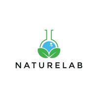 naturaleza laboratorio moderno logo diseño vector