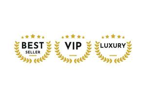 Best seller badge logo design template, vip logo design and luxury logo design template vector