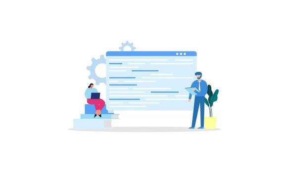 Development concept software development process website interface design improvement programming profesional vector