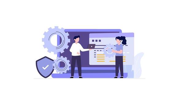 Development concept software development process website interface design improvement programming profesional vector