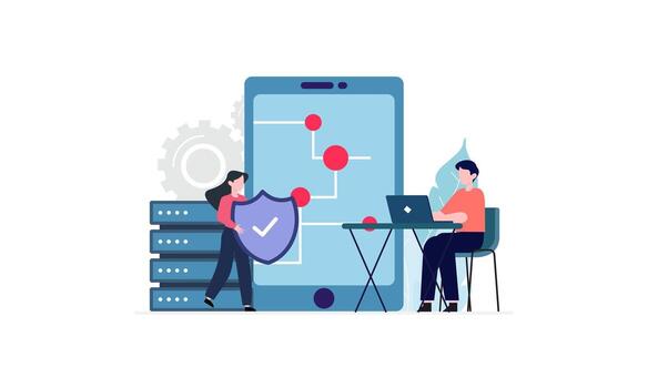 desarrollo concepto software desarrollo proceso sitio web interfaz diseño mejora programación profesional vector