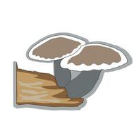 Twin tree mushroom vector